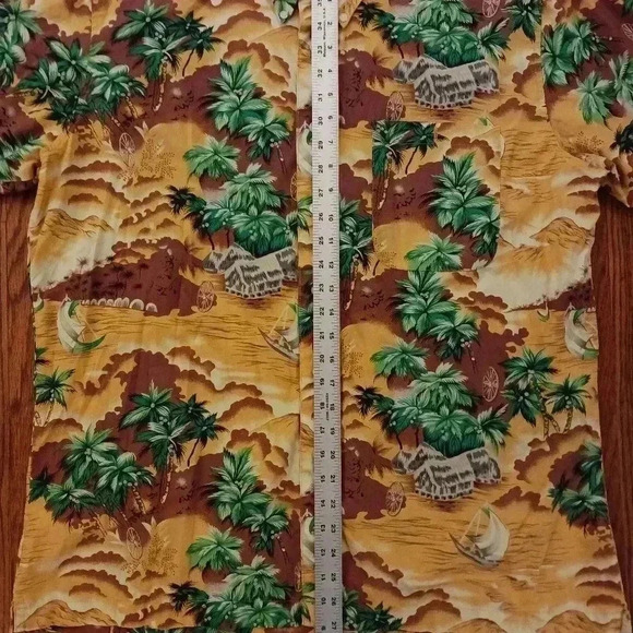 Wrangler Western Wear Mens Hawaiian Button Down Shirt Size XL Short Sleeve - Picture 5 of 5